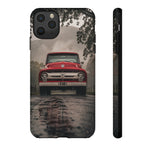 F100 Phone Case, Red White Classic Truck Foggy Road Cover, Gift