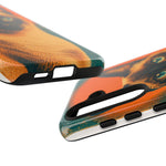 Siamese Cat Retro Halftone Portrait Case - Orange Teal Print