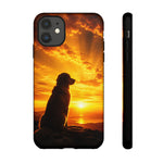 Golden Retriever Golden Hour Silhouette Art Tough Phone Case