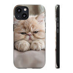 Persian Kitten Phone Case, Sleepy Macro Close-Up Portrait Cover