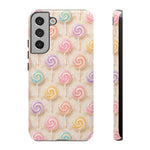 Pastel Swirl Lollipops Tough Case | Candy Pattern Phone Cover