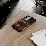 Orange Cuda Phone Case, Rainy City Night Muscle Car Tough Cover