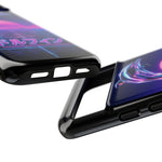 Neon Dolphin Retro Wave Tough Case | Vaporwave Japanese Text, 80s Synth Sunset