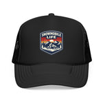 Snowmobile Life Foam Trucker Hat Vintage Snowmobiling Winter Sports Snapback Cap Outdoor Rider Hat