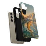 Leaping Golden Trout Lake Scene phone case | Tough Cover