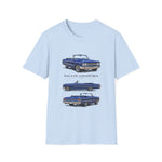 Blue 1963 Galaxie Convertible Illustration T-Shirt | Classic Car Art Tee