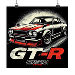 Hakosuka Skyline GT-R Poster JDM Classic Car Red Retro Wall Art