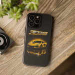 Z06 Corvette Phone Case, Yellow Neon Chrome Studio Cover