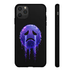 Glitch Sad Face Phone Case, Anime Melt Static Tough Cover