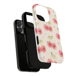 Pink Cherry Pattern Phone Case | Cute Retro Fruit Design