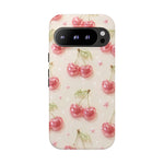 Pink Cherry Pattern Phone Case | Cute Retro Fruit Design