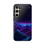 Retro Neon Mountains Phone Case | Vaporwave Galaxy Landscape