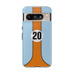 Blue Orange 20 Retro Endurance Racing Stripe Tough Phone Case Cover