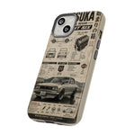 Silver Hakosuka Phone Case, Vintage JDM Infographic Cover