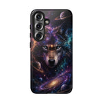 Cosmic Wolf Phone Case, Galaxy Nebula Portrait Tough Cover, Gift
