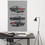 1965 Skylark GS Black Red Banner 34x56 Garage Man Cave Wall Decor Gift