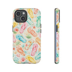 Watercolor Flip Flops pattern Tough Case | Beach Shells Phone Cover