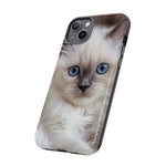 Ragdoll Kitten Phone Case, Blue Eyes Macro Portrait Cover, Gift