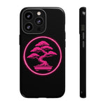 Neon Pink Bonsai Tree Phone Case Glow Zen Tough Case