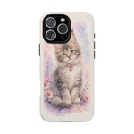 Maine Coon Watercolor Heart Phone Case Watercolor Kitten Art Gift