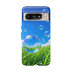 Bubbles Over Grass phone case | Tough Cover