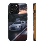 Skyline GT-R R34 White Nurburgring Speed Art Tough Phone Case