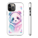 Pastel Panda Phone Case, Glitch Color Block Cover