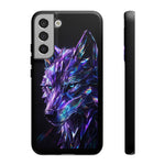 Holographic Wolf Phone Case, Fractured Prism Iridescent Cover