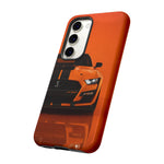 Orange Mustang Art Phone Case, GT500 American Muscle Car Tough Cover for Male