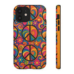 Peace Love Rainbow Spiral Art Tough Phone Case