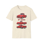 Red 1955 F100 Vintage Truck T-Shirt | Classic Trio Pickup Design