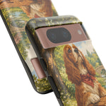 Cocker Spaniel Picnic Scene phone case | vintage dog art