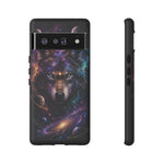 Cosmic Wolf Phone Case, Galaxy Nebula Portrait Tough Cover, Gift
