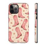 Pink Cowboy Boots phone case | Western pattern | Pastel stars