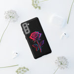 Glitch Rose Neon Phone Case Vaporwave Tough Cover