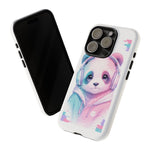 Pastel Panda Phone Case, Glitch Color Block Cover