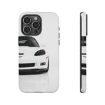 White C6 Z06 Front View tough phone case for Sports Car Drivers