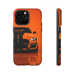 Orange Mustang Art Phone Case, GT500 American Muscle Car Tough Cover for Male