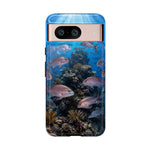 Snapper Reef Phone Case, Sunlit School Ocean Fishing Tough Cover