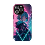 Anime Girl Phone Case Teal, Neon Kanji Calm Gradient Tough Cover
