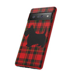 Scottish Terrier Silhouette Plaid Art Tough Phone Case