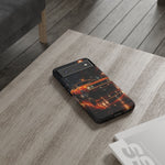 Orange Cuda Phone Case, Rainy City Night Muscle Car Tough Cover