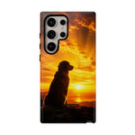 Golden Retriever Golden Hour Silhouette Art Tough Phone Case
