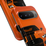 Orange Mustang Art Phone Case, GT500 American Muscle Car Tough Cover for Male