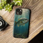 Largemouth Bass Phone Case, Sunlit Underwater Tough Cover, Gift
