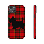 Scottish Terrier Silhouette Plaid Art Tough Phone Case