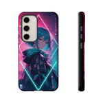 Anime Girl Phone Case Teal, Neon Kanji Calm Gradient Tough Cover