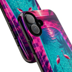 Neon Flamingo Pool Vaporwave Art Tough Phone Case