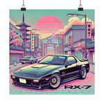 RX-7 Poster Pastel Tokyo JDM Vaporwave Retro Wall Art