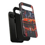 Orange Supra Phone Case, Neon City Night JDM Sports Car Tough Cover